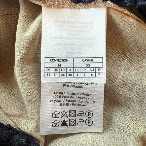 NWOT Rotate Illusion Lace Self Tie Long Sleeve Bodycon Mini Dress in Black Sz 4 - Picture 10 of 16